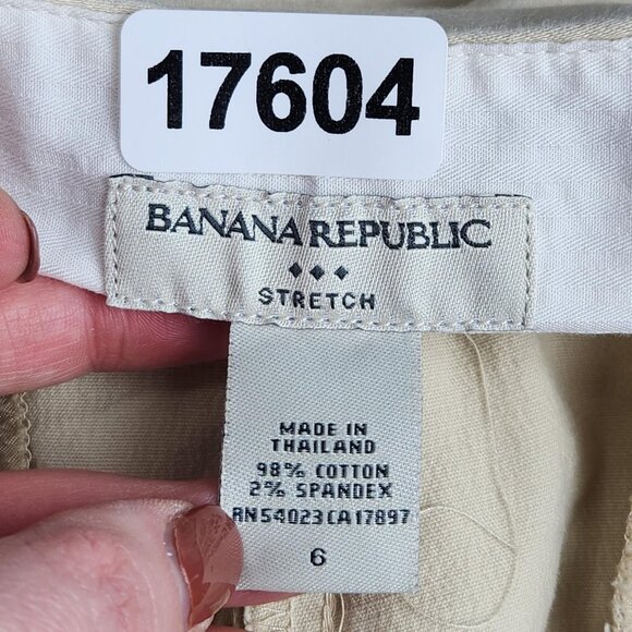 Banana Republic Pants Womens 6 Cream Stretch Capri Cropped Mid Rise Casual - Picture 10 of 11
